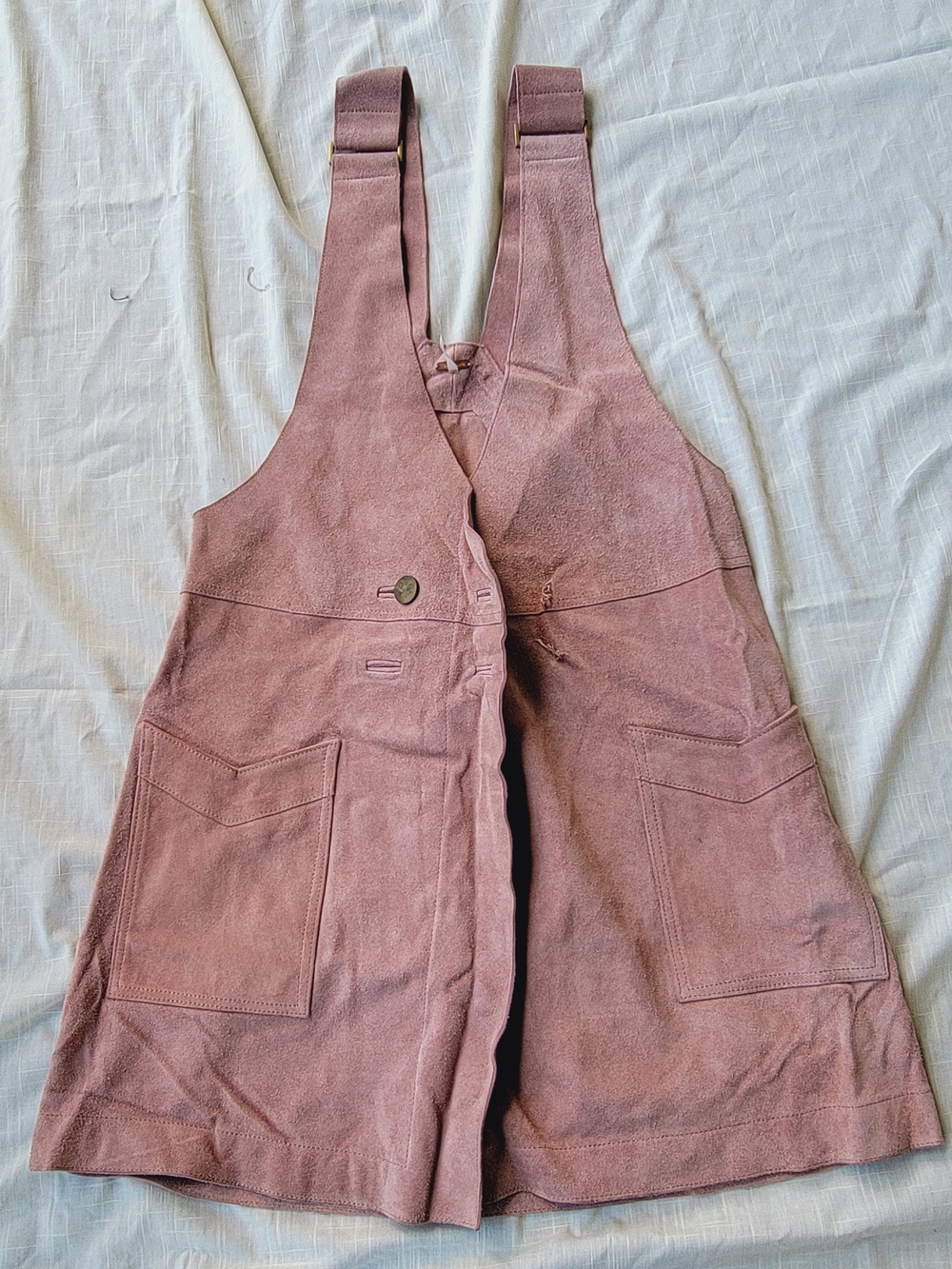 Free People Canyonlands Suede Leather Jumper Dress **missing Buttons*Pls Read